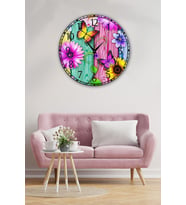 Retro Tasarımlı Duvar Saati 35x35 Cm (Baskılı)