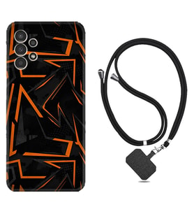 Samsung Galaxy M14 Kılıf Silikon Boyun Askılı İpli Desenli Silikon Zigzaglar 1651