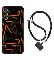 Samsung Galaxy M14 Kılıf Silikon Boyun Askılı İpli Desenli Silikon Zigzaglar 1651