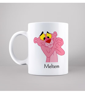 Pembe Panter Tasarımlı Kupa Kişiye Özel