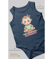 Sakin Görünüyorum Aldanma! v2 Baskılı Bebek Zıbını – Çıtçıtlı Body  %100 Pamuk Sıfır Kol (Lacivert)