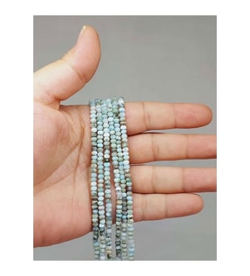 Bileklik Boy Larimar Taşı Dizi 2.5*3.5mm (51218) Yarım Dizi (17CM UZUNLUĞUNDADIR)