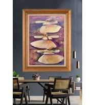 Altın Varaklı  Çerçeveli Paspartulu Tablo ndd1136 (Gold)