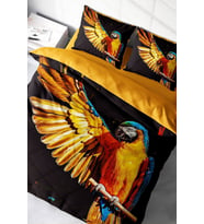 Macaw Parrot Naturel Çift Kişilik Nevresim Takımı