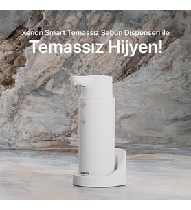 Sensörlü Sıvı Sabunluk  1500mAh, Type-C Şarjlı, Paslanmaz Çelik, 300ml, 2 Kademeli (Beyaz-X6840)
