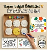 Çocuk Alçı Boyama Seti 6'lı Figür Boyama Seti Eğitici Çocuk Aktivite Seti Hobi ve Sanat Etkinliği 2 Adet Boyama Sayfası