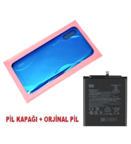 Xiaomi Mi 9 LİTE Arka Kapak Batarya Pil Kapağı + PİL (CAM) MAVİ