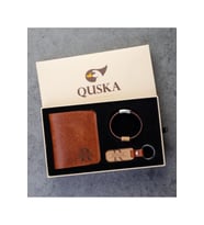 Kişiye Özel İsimli El Yapımı Hakiki Deri Kiremit Cüzdan+Anahtarlık+Bileklik Set - Grain Fold