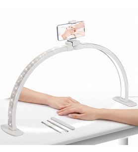 Trled F-550A AB-Pembe Elmas Desenli 55Cm Katlanabilir Masa Lambası Manikür Led Aydınlatma