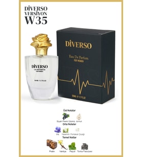 DİVERSO W35 KADIN PARFÜM EDP 50 ML ÇİÇEKSİ & MEYVELİ  T.C. Sağlık Bakanlığı ÜTS KAYITLI