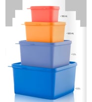 Tupperware Renkli Dikdörtgen Saklama Kabı 4 lü  Set ESC