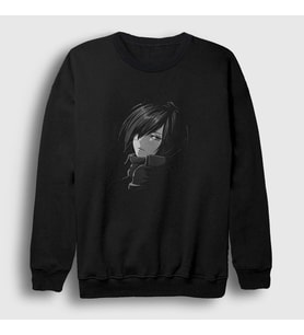 Presmono Unisex Siyah Mikasa V2 Anime Attack On Titan Sweatshirt 124458tt