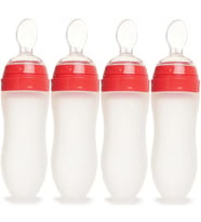 Bebedor Silikon Kaşıklı Biberon 120ML +6 Ay Şeffaf (Kod:7509) (4 Lü Set)