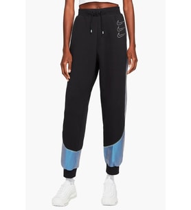 Nike Sportswear Fleece Graphic Womens Joggers Kadın Eşofman Altı Siyah Metalik Mavi