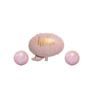 Mini Party Store Hello Baby 3lü Pembe Folyo Balon Set