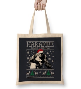 Harambe Loved Christmas Knit Bez Çanta Uzun Saplı