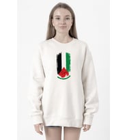 Watermelon Palestine Flag Beyaz Kadın 2ip Sweatshirt