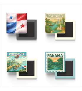 Buzdolap Magnetleri - Panama Panama City - 4'lü Set Magneti