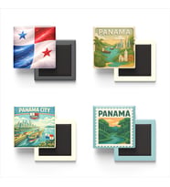 Buzdolap Magnetleri - Panama Panama City - 4'lü Set Magneti