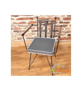 40x40 Antrasit Su ve Leke İtici Fermuarlı Bağcıklı Beyaz Biyeli Sandalye Minderi 5 cm