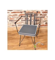 40x40 Antrasit Su ve Leke İtici Fermuarlı Bağcıklı Beyaz Biyeli Sandalye Minderi 5 cm