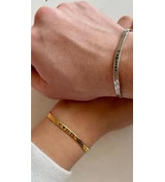 ÇELİK EZME ZİNCİR YAZILI KİŞİYE ÖZEL (Gold)