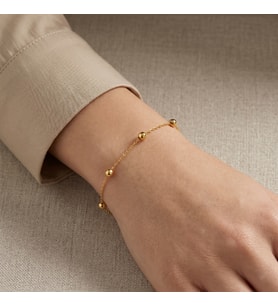 Hediyelik Minimalist Zincir Bileklik - 14 Ayar Altın Toplu Künye