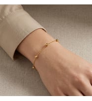 Hediyelik Minimalist Zincir Bileklik - 14 Ayar Altın Toplu Künye