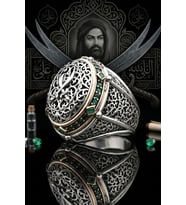 Zülfikar Hz. Ali'nin Telkari El İşi 925 Ayar Gümüş Erkek Yüzük 902644