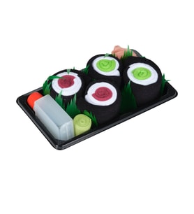 Maki Roll Sushi Çorap Seti (Siyah - Beyaz)