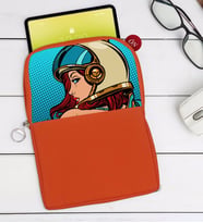BK Gift Pop Art Tasarımlı Taşınabilir Koruyucu Tablet Kılıfı & Organizer Çanta - Turuncu-14