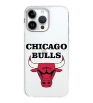 Apple iPhone 14 Pro Uyumlu Kapak Chicago Bulls Tasarımlı Şeffaf Silikon Kılıf