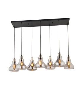 LampaLuce Cono Modern Sarkıt Salon Avizesi 7'li Krom 80x70cm