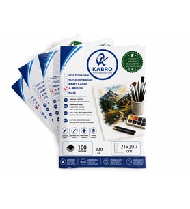 KABRO A4 220 Gr 100 Yaprak Amerikan Bristol Resim ve Çizim Kağıdı