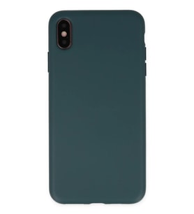 iPhone XS Max Kılıf Nano içi Kadife Silikon - Koyu Yeşil