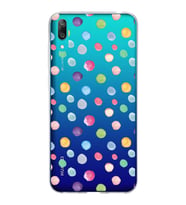 PrintiFy Huawei Y7 Pro 2019 ile Uyumlu 1mm Slim Fit Water Color 6 Baskılı Şeffaf  Kılıf