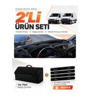 e-biz RENAULT MASTER (2011-2021) Uyumlu Torpido Örtüsü + Tay Tüyü Bagaj Çantası Seti - Siyah - RE037