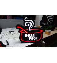 Kelle Paça Yazılı Tabela 3D Led Neon Etkili Işıklı Tabela 30X45 CM Tek Taraflı