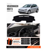 VOLKSWAGEN GOLF 6 (2008-2012) Uyumlu Torpido Örtüsü Torpido Kılıfı - Siyah