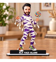 Fotoğraftan Kişiye Özel Halloween Ölü Kostümlü Karikatürlü 18 cm MDF Masaüstü Biblo - Masaüstü Hediye