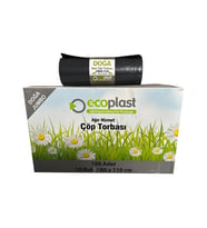 Ecoplast Jumbo Boy Siyah Çöp Torbası Poşeti - 700 Gr. - 90 Litre - 80 x 110 Cm / 10 Adetlik 10 Rulo