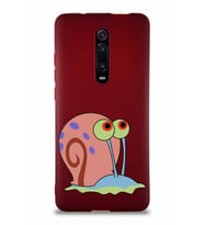 Xiaomi Mi 9T Pro Soft Premier Kapak Salyangoz Gary Tasarımlı Silikon Kılıf - Mürdüm (Şeffaf)