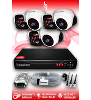 BAYICAM 6 Kameralı Panda 3 İç Kamera Set HDD'siz Full HD Gece Görüşlü Güvenlik Kamerası Sistemi