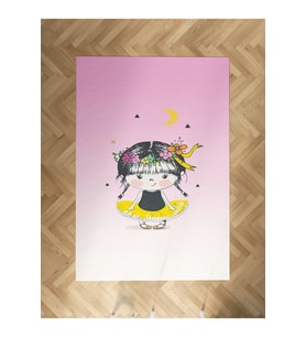 MEKTA HOME BEBEK VE ÇOCUK ODASI Balerin Çocuk Desenli Halı