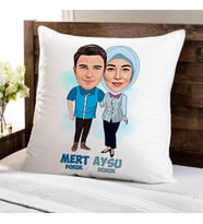 Kişiye Özel Canım Sevgilime Hediyem Karikatürlü Yastık