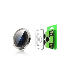 İphone 15 Pro Max Raze Metal Kamera Lens - Gümüş
