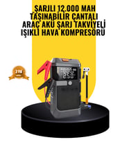 Işıklı Hava Kompresörlü Taşınabilir Akü Takviye Ünitesi