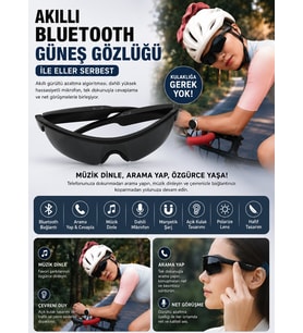 Z06 PRO Akıllı Bluetooth Bisikletçi Güneş Gözlüğü Siyah Polarize Spor Gözlük