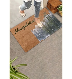 Valerine Life Metropol ve Bambu Temalı Hoş Geldiniz Kapı Önü Paspası 45x70cm