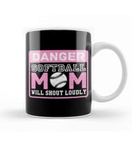 Cute & Funny Danger Softball Mom Will Shout Loudly Kupa Bardak Porselen